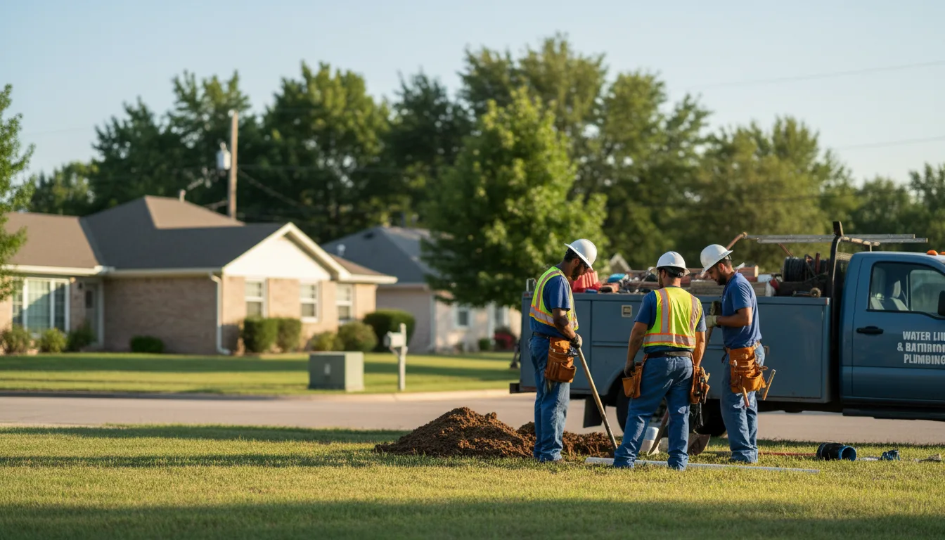 Residential water line and bathroom plumbing service in Concho, OK